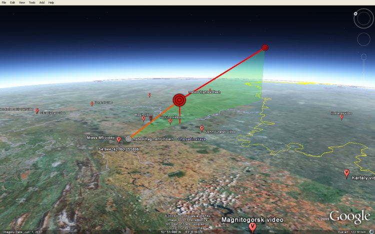 траектория движения челябинского метеорита. траектория полета челябинского метеорита. траектория полета челябинского метеорита. траектория полета челябинского метеорита. траектория полёта челябинского метеорита по карте.