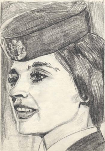 Рисунок стюардессы карандашом